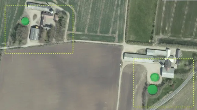 Screenshot of Picterra showing training areas