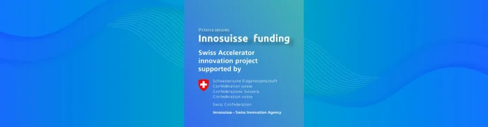 Graphic announcing Picterra secures Innosuisse funding for Swiss Accelerator innovation project with Swiss Confederation logo